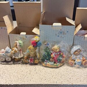 Vintage Cherished Teddies by Enesco Bundle - Set of 4 with Original Boxes